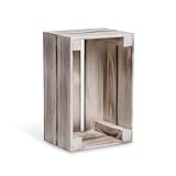 PINEEA Holzkiste Klein - Weinkisten Holz - Deko Holzkisten - Weinkiste Holzbox – Obstkiste Vintage – Kiste Schwarz und Weiß 30x20x15