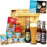 Bayern Geschenkkorb „München“ | Bier Geschenkset mit bayerischen Wurst Spezialitäten | Präsentkorb für Männer & Frauen zum Geburtstag, Weihnachten